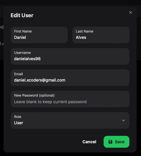 Edit User Modal