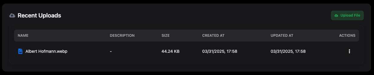 Recent Uploads with Files