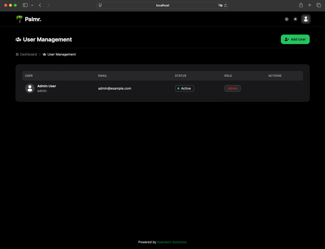 Users Management Page