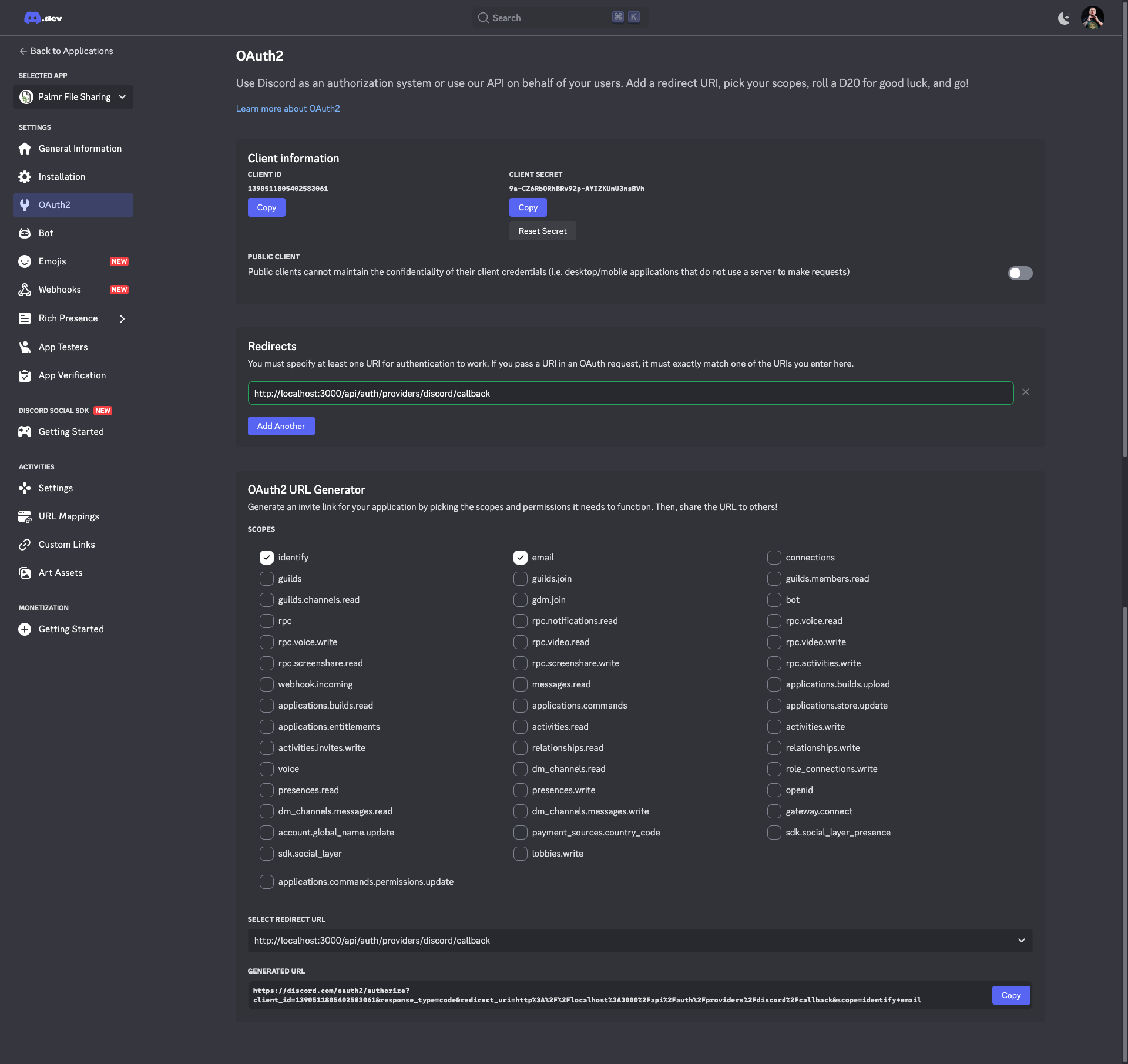 Discord Required Scopes