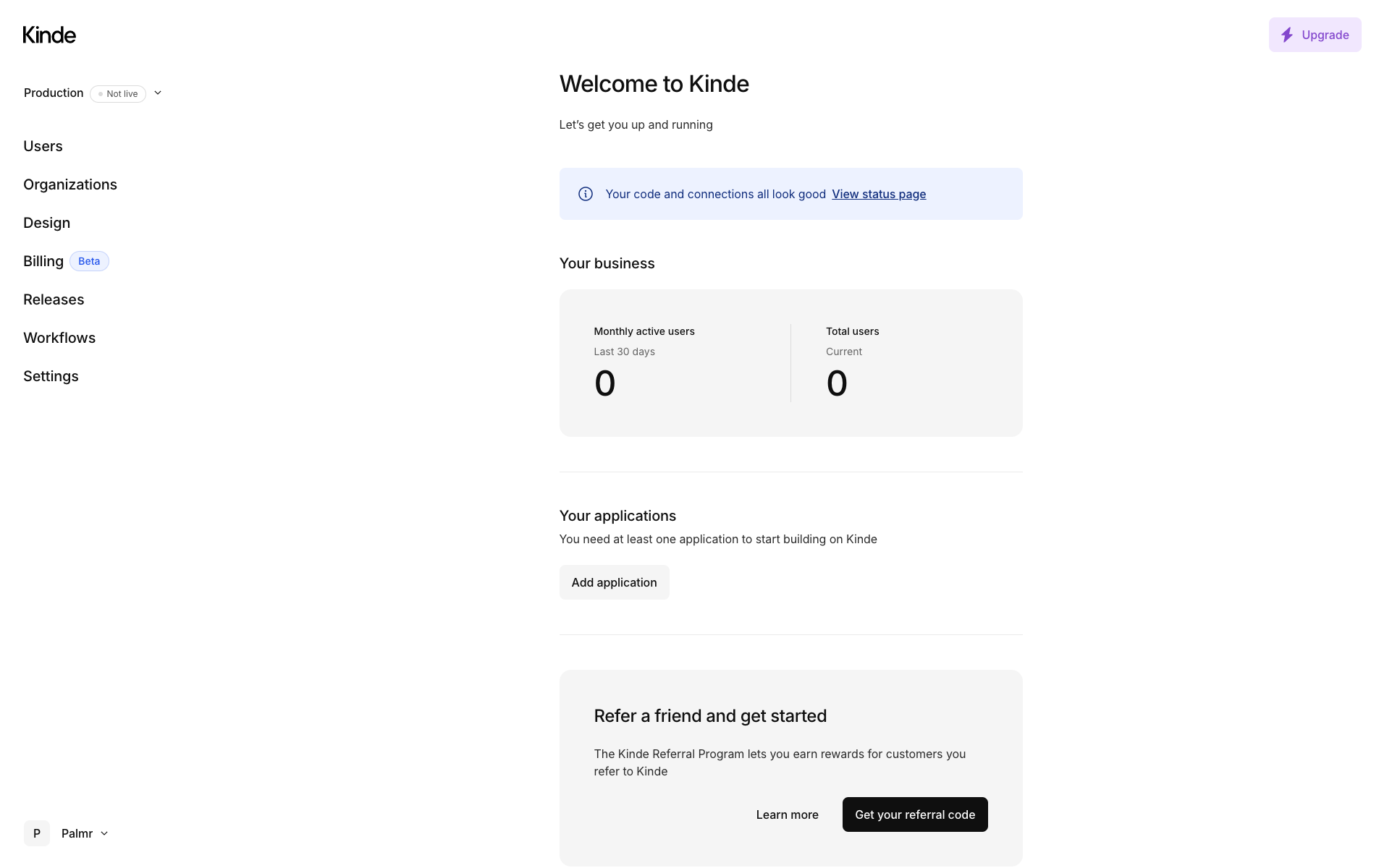 Kinde Dashboard