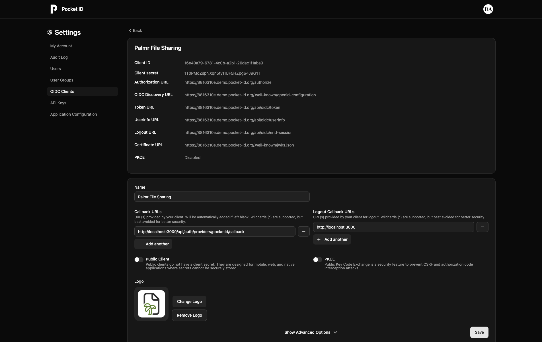 Pocket ID OAuth Credentials