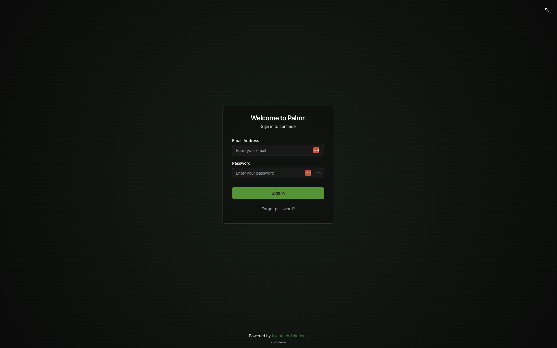 Forgot Password - Password recovery interface