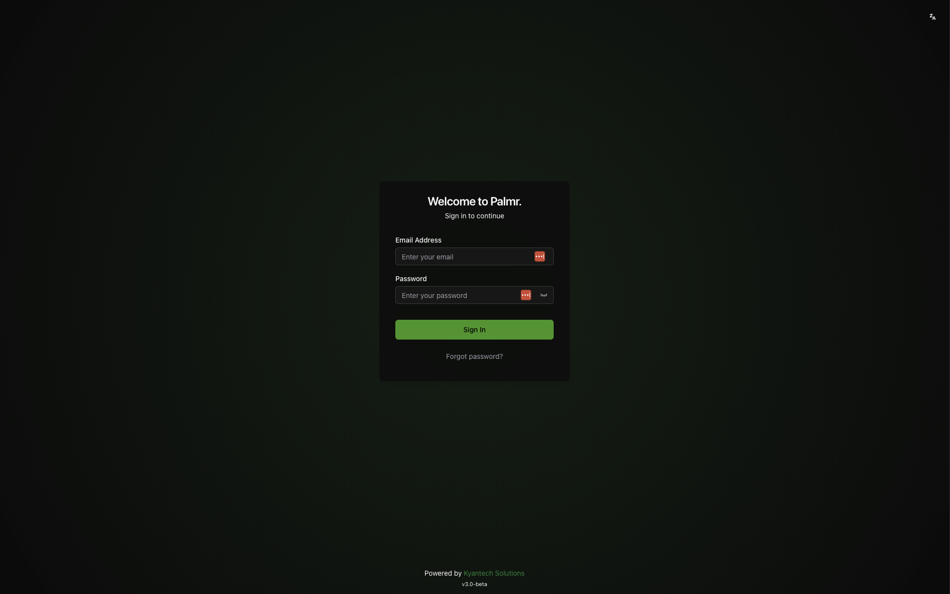 Login Page - User authentication interface