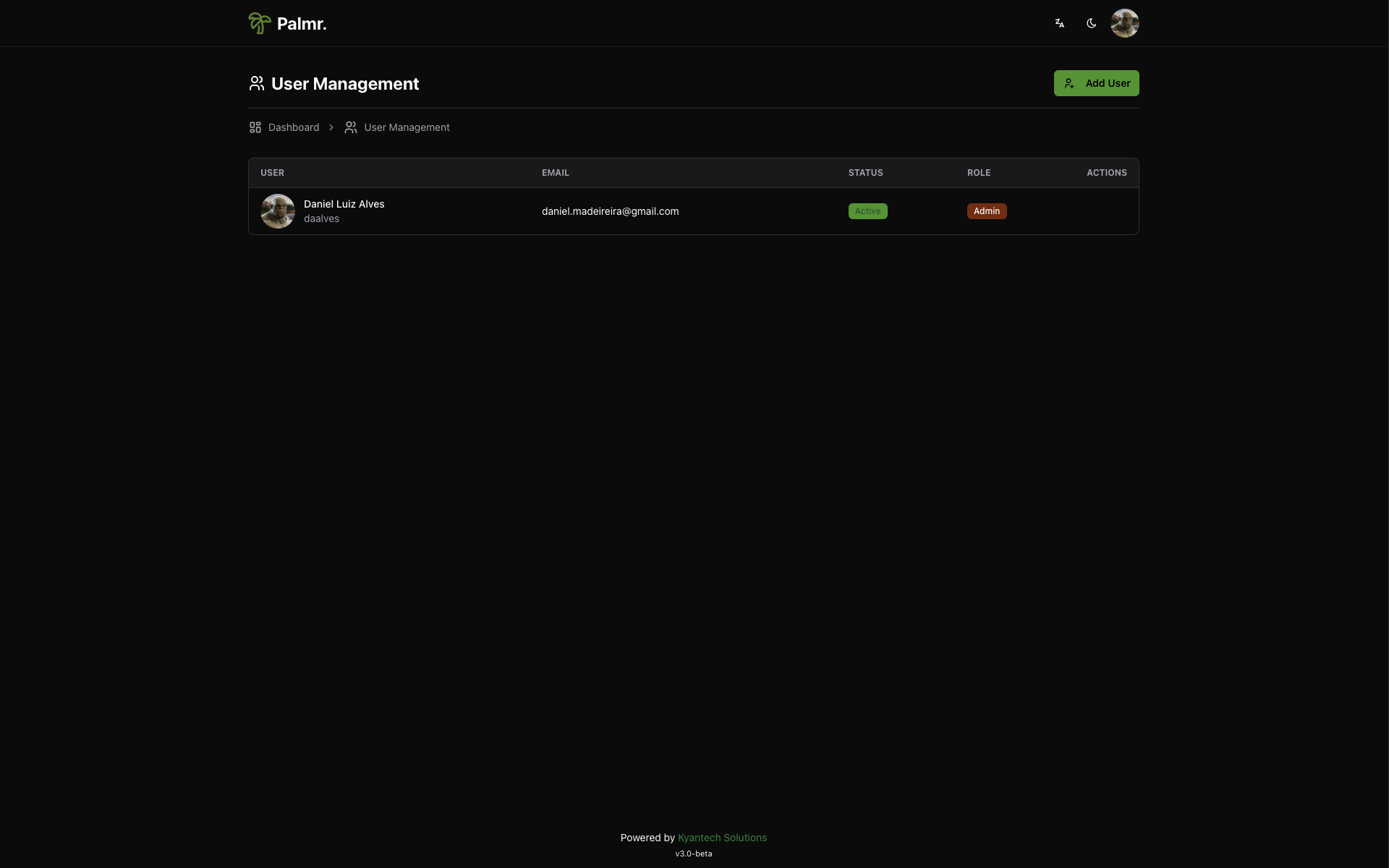User Management - Administrative interface for user accounts and permissions